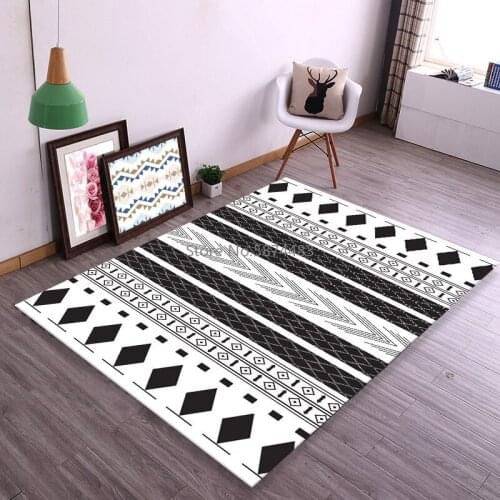 Nordic Simple Carpet Living Room Sofa Coffee Table Blanket Bedside Bed Mat Floor Bedroom Slip Rug Kids Playing Print Mat