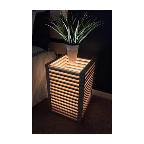 Moderne Table De Chevet,table basse,Commode Led Glass And Solid Wood Nightstand