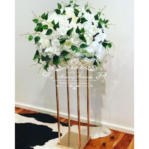 Wedding Gold Pillar Metal Columns Artificial Flower Decorative Props Centerpiece Vases Decoration Flower Rack Stand