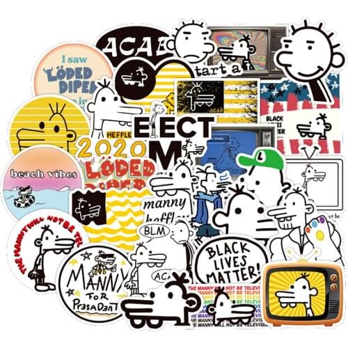 50PCS Classic Movie Diary of a Wimpy Kid Stickers DIY Fridge Guitar Laptop Motorcycle Travel Luggage Cool Kid Toy Decal Sticker