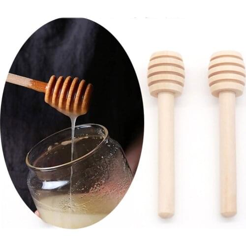 10Pcs/16cmLengthen Handle Wood Honey Stir Bar Practical Honey Mixing Stick Jar Spoon Supplies For Coffee Milk Tea Kitchen Tool