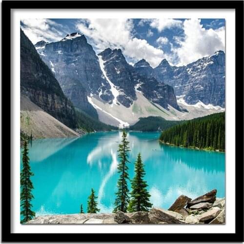 2019 new Diamond embroidery crystal full round diamond sets unfinish decorative diy diamond painting cross stitch snow lake LX