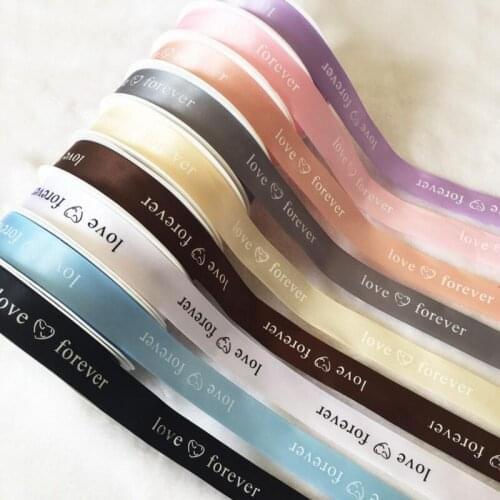 25 Meters 25mm Cake Flower Packaging Material High-grade English Letter Ribbon Flower Bouquet Gift Wrapping Ribbon