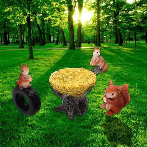 3Pieces Resin Miniature Animals Fairy Garden Mini Forest Farm Animal Realistic Micro Tiny Animals Figurines Squirrel Set