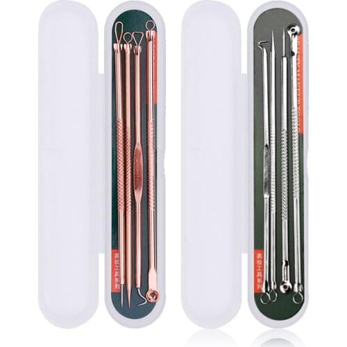4pcs Acne Needle Kit Stainless Steel Blackhead Pimple Remover Pore Cleaner