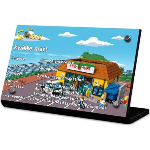 Acrylic display stand brand for The Kwik-E-Mart toys building blocks