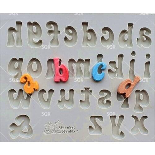 Free Shopping Fun Font Lowercase 3D Silicone Mold Fondant Chocolate Molds Cake Decorating Tools SQ16302