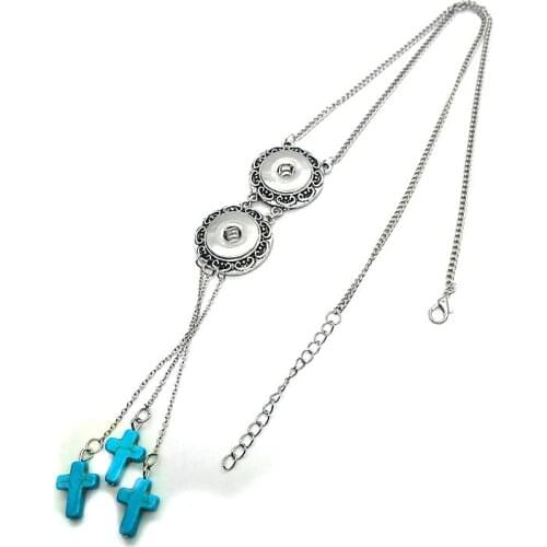 High Quality cross 121 exaggeration 18mm Snap Button Pendants Necklace Interchangeable Charm Jewelry For Women Gift 60CM