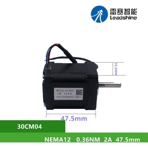 NEMA12 Leadshine 35CM04 0.36Nm 2A 2 phase Stepper Motor Shaft Diameter 5mm