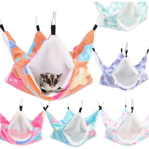 1 Pcs Hamster Double Layer Warm Hammock Squirrel Sleeping Bag Coral Velvet Cotton Nest Sleeping Supplies For Small Pets