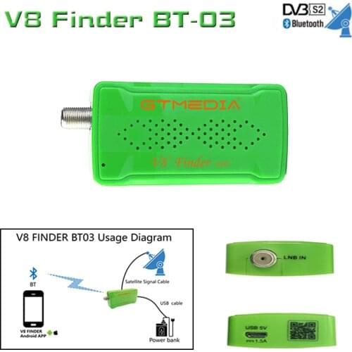 GTmedia V8 Finder BT03 Finder freesat DVB-S2 satellite finder 1080P digital Bluetooth DVB S2 Satfinder For andriod IOS