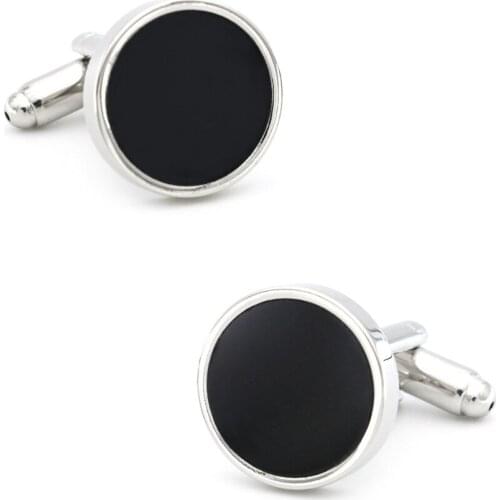 Classic Simple Round Black Metal Cufflinks Business French Cuff Nails Mens Jewelry Shirt Dress Decoration Cuff Links Men Gifts