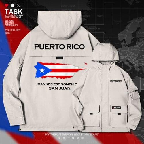 Puerto Rico Rican PRI PR men jacket hooded map nation flag streetwear casual chaquetas hombre long sleeve mens clothes autumn