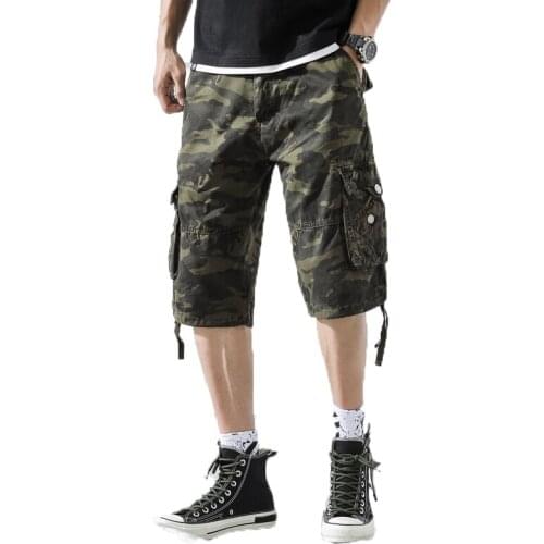 Summer 2020 Men Cargo Shorts Mens Camo Short Trousers Bottoms Mens Military Bermuda Masculina Casual Man Khaki Pantalones 29-40