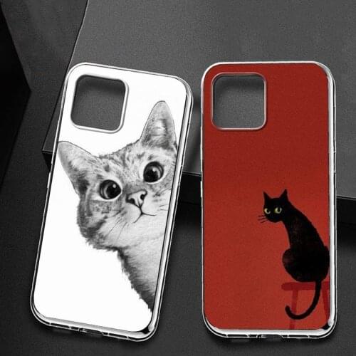 Cute Luxury Cartoon Cat Phone Case for iPhone 11 12 pro XS MAX 12 12Mini 8 7 6 6S Plus X SE 2020 XR phone case