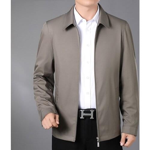 Mens Coats And Jackets Spring And Autumn Middle-aged Loose Thin Section With Lapel Dad Wear Outerwear Business Casual Clothes