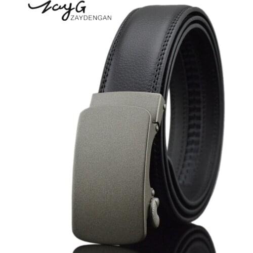 ZAYG Designer Men High Quality Automatic Buckle Leather Belt Man Fashion Strap Male Classic Cowhide Belts for Men Jeans Belt