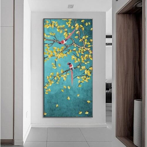Full Drill 5D DIY Diamond Painting Magpies Flowers Birds Diamond Embroidery Cross Stitch Kit Wall Decoration