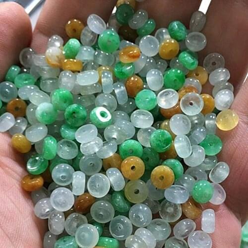 Natural Myanmar Ice Jadeite Abacus Beads Grade A Tri-color Abacus Beads 6mm Xiaoping Separator Scattered Beads