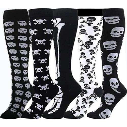New Adult Non-slip Skull High Stretch Football Team Outdoor Riding Stockings Men and Women Sports Basketball Compression Socks