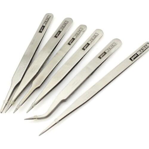 NEW Home tool 6pcs All Purpose Precision Tweezer Stainless Steel Anti Static Tool Kit Stainless Steel Tweezers
