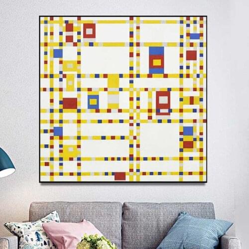 Pietr Mondrianes Wallpaper Minimalist Wall Art Canvas Poster And Print Canvas Painting Decorative Picture Living Room Home Decor