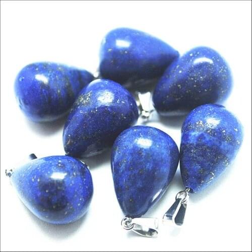 10pcs nature lapis lazuli gem stone pendants size 13x18mm for bracelets making diy beads accessories nature stone beads