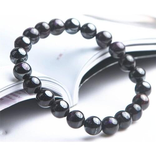 Drop Shipping Women Lady Stretch Natural Stone Bracelets 9mm Genuine Purple Round Bead Natural Sugilite Bracelet