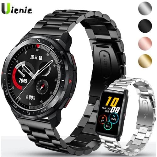 For Honor Watch GS Pro Band / Honor Watch ES Stainless Steel Strap Metal Bracelet Watchbands Wristband 20mm 22mm Watch Strap