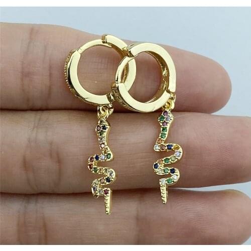 High-quality Fashionable Snake Rainbow AAA Zircon Earring Suitable for Women/girls Wedding Party Jewelry Party Gift