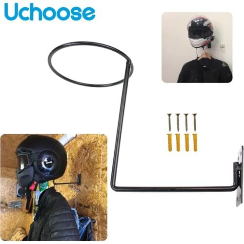 Steel Motorcycle Accessories Helmet Holder Hanger Rack Wall Mounted Hook for Coats Hats Caps Helmet Rack Black white