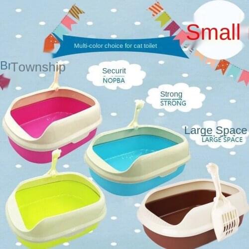 Pet Litter Basin Small Semi Closed Cat Toilet Cat Litter Basin Urinal Basin Splash Proof Cat Litter Shovel For Pets