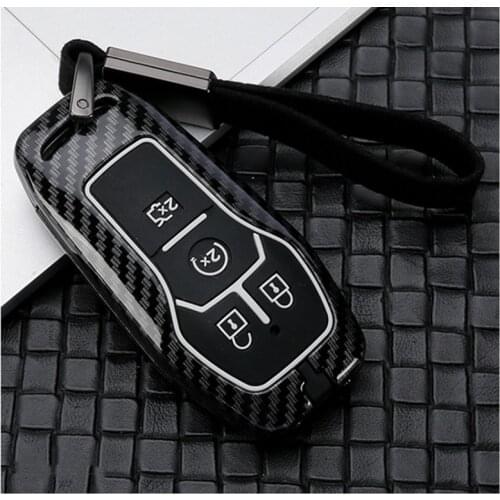 Carbon Fiber Car Remote Key Fob Shell Cover Case Keyring For Ford Fusion Mondeo Mustang F-150 Explorer Edge 2015 2016 2017 2018