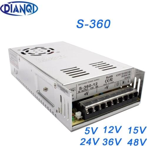 DIANQI High Quality Power Supply 24V 360W AC to DC Power Supply AC DC Converter S-360-24