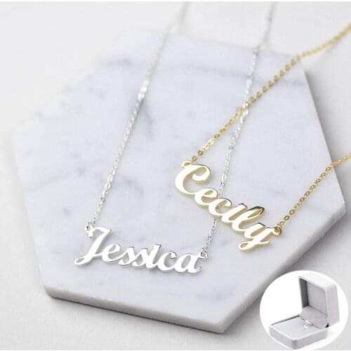 Custom Jewelry Stainless Steel Name Necklace Personalized Cursive Letter Choker Necklaces For Women Babygirl Birthday Gift BFF