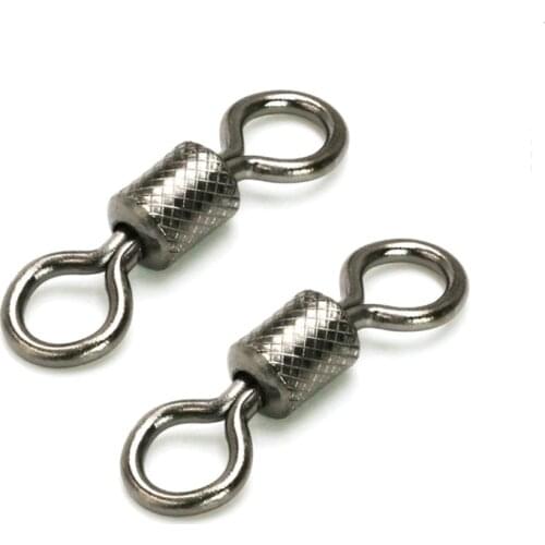 20pcs/50pcs High Speed Saltwater Fishing Embossed Rolling Swivel With Solid Rings Fishing Line Connector Tackle Accessories