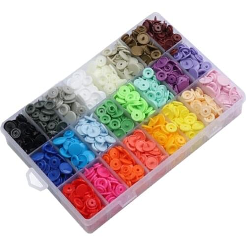 408 Sets Plastic Snap Buttons, No-Sew T5 Snaps with Organizer Storage Case for Bibs Diapers Crafts