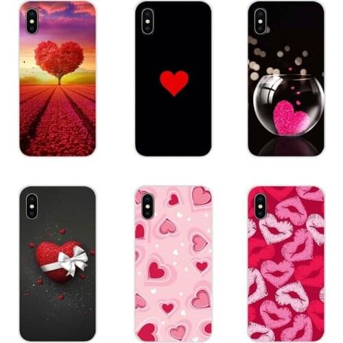For HTC One U11 U12 X9 M7 M8 A9 M9 M10 E9 Plus Desire 630 530 626 628 816 820 830 Accessories Phone Cases Covers Red Love Heart