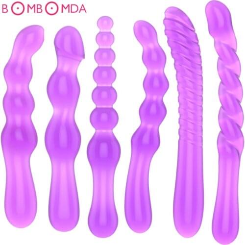 Erotic Soft Jelly Butt Plug Dildo Anal SexToys for Women Men Anal Plug Anal Beads Adult Sex Toys for Female Male Gay Sex Product