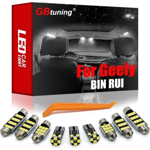 GBtuning Canbus No Error LED 10PCS For Geely BIN RUI 2018+ Car Interior Auto Trunk Indoor Reading Lamp Light Accessories Kit