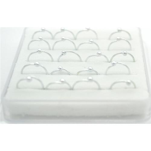 Hengke 925 Silver Hoop Nose ring with Ball 20G Wholesale Body Piercing Jewelry Earring Trendy Accessories For Women