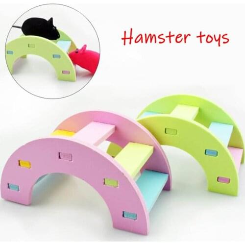 Hamster toy Hamster Ladder Rainbow Bridge Pet Toys Wooden Bridge Hanging toys Small Animals Cage Accessories Rat Wood Toys