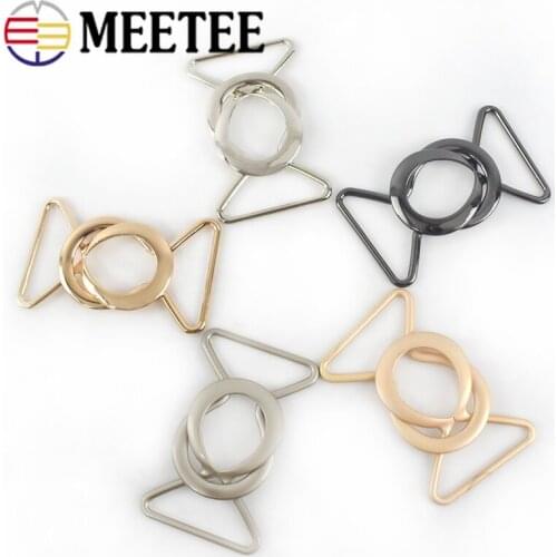 Meetee 2Pcs 20-40mm Metal Belt Buckle Coat Combination Buttons Bib Garmnet Connect Buckles DIY Clothing Sewing Accessory AP2213