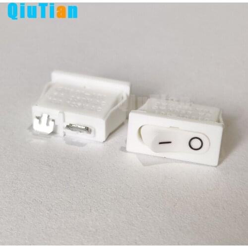 White KCD1-101/B Rocker Switch Push Button Mini Switch 6A-10A 250V short 2Pin legs Snap-in On/Off 21*9.6MM switches