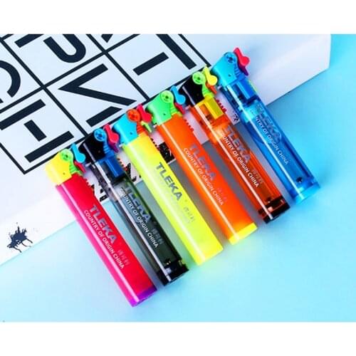 2020 Mini TLEKA Lighter Gas Free Fire Lighter Windproof Butane Grinding Wheel Ignite Inflatable Lighter Men Gift Dropshipping