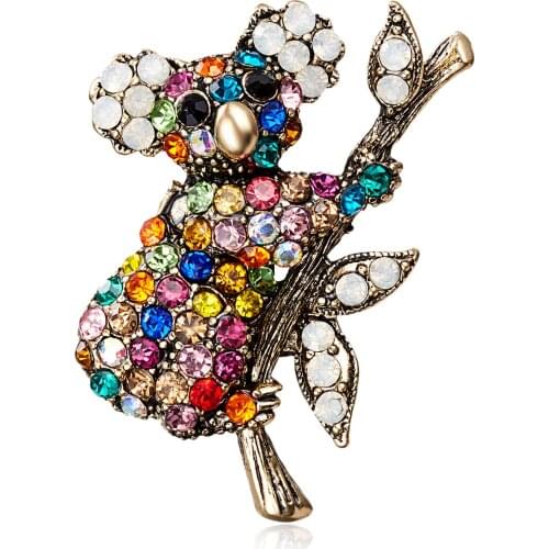 Fashion New Animal Crystal Creative Alloy Brooch Pins Cute Personality Party Exquisite Cloth Badge Brooches Jewelry Gifts