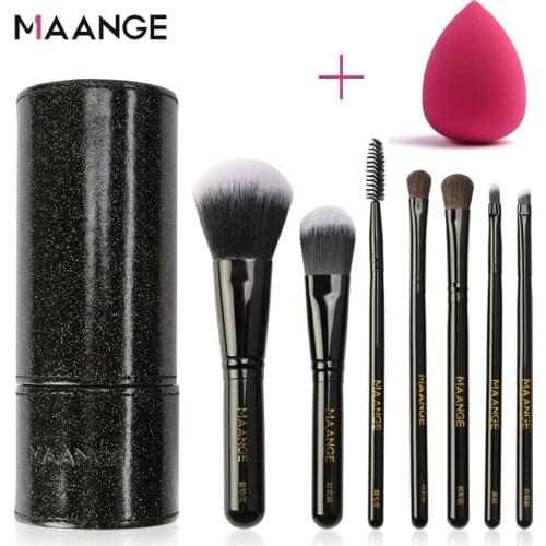 MAANGE 6/7/8Pcs Makeup Brush Set Natural Soft Hair Professional Blush Powder Foundation Eye Shadow Travel Essential Makeup Tools