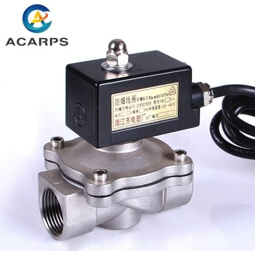 1/2" 3/4" 1" Stainless Steel Normally Closed Explosion Proof Solenoid Valve Water Valve Chemical Coal Mine Natural Gas Valve