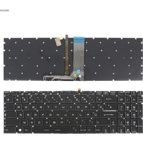 New French AZERTY Layout Keyboard For MSI GT72 GS60 GS70 WS60 GE72 GE62 BLACK Backlit Without FRAME WIN8 Laptop