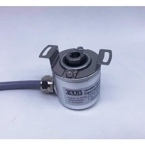 Single-turn absolute encoder CAS38H16E08R4B 38mm outer blind hollow shaft 16 bit resolution RS485 output cable side